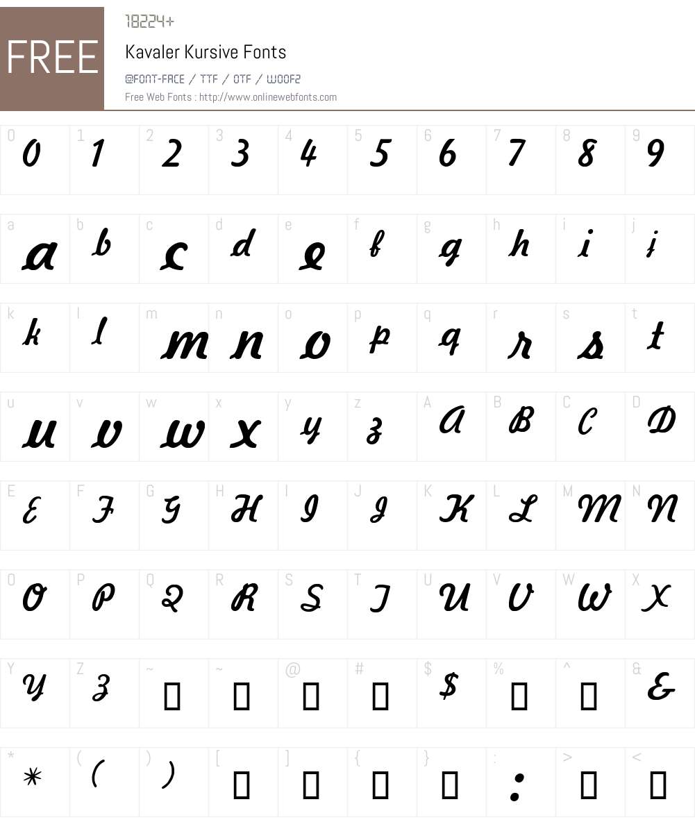 Kavaler Font Screenshots