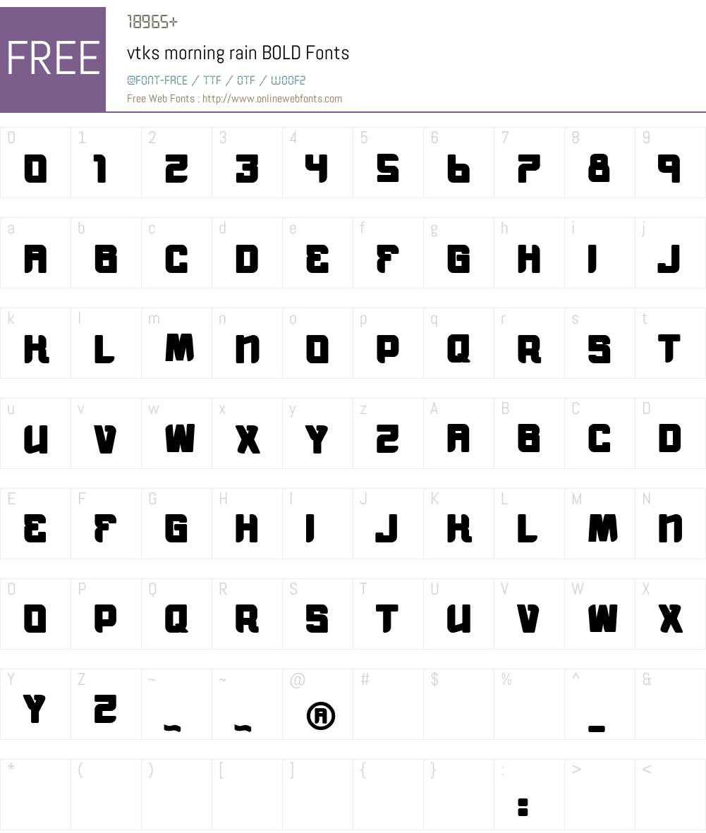 vtks morning rain BOLD Font Screenshots