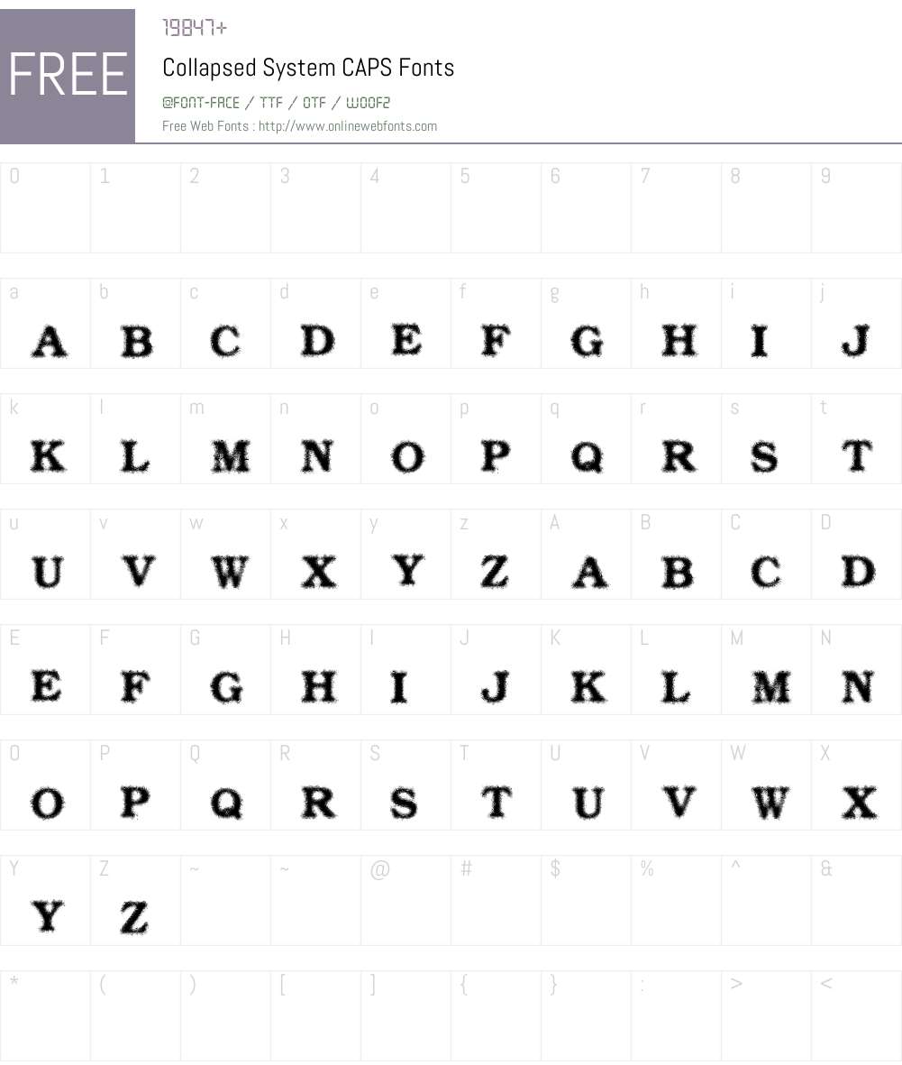 Collapsed System CAPS Font Screenshots