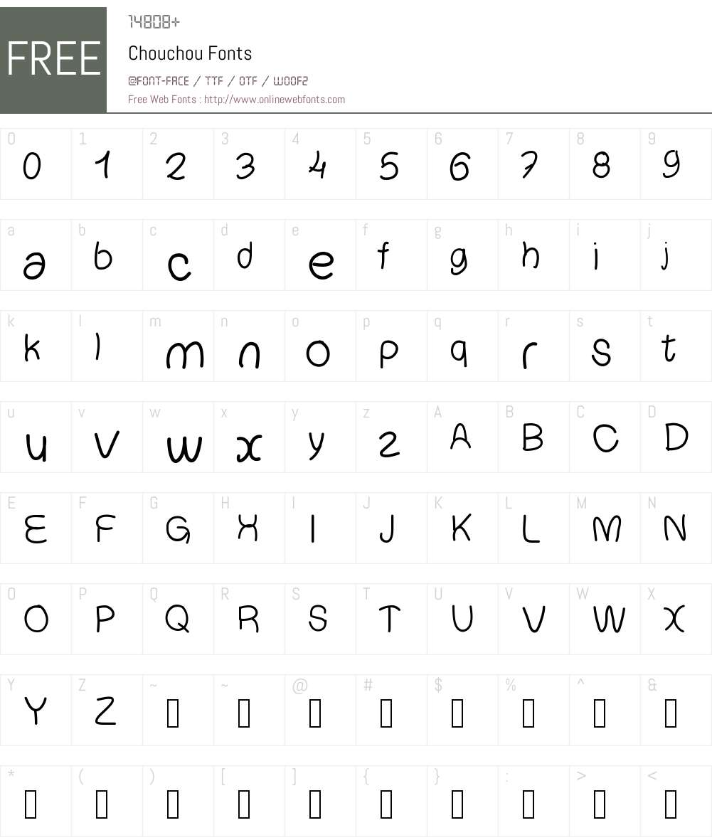 Chouchou Font Screenshots
