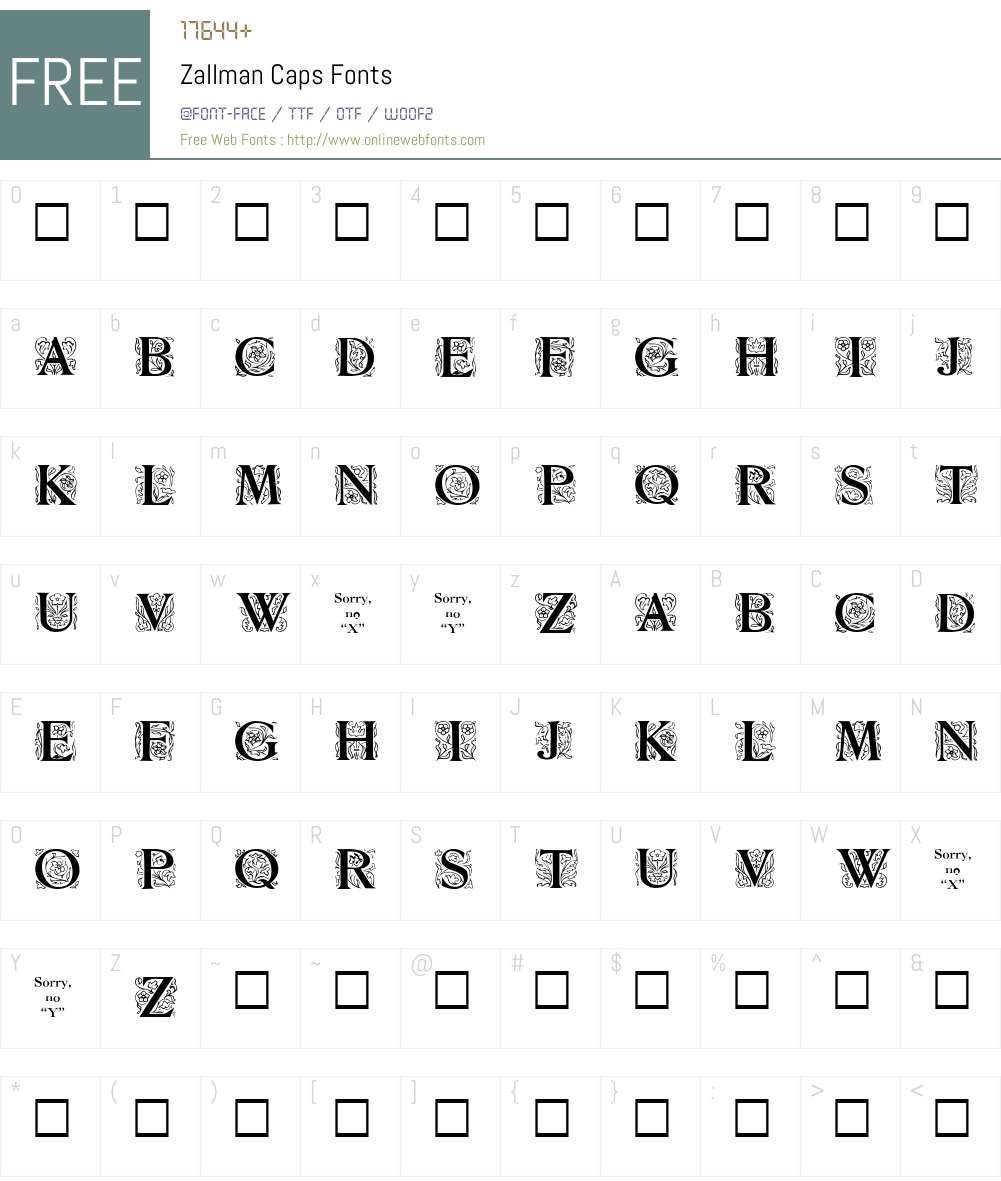 Zallman Caps Font Screenshots