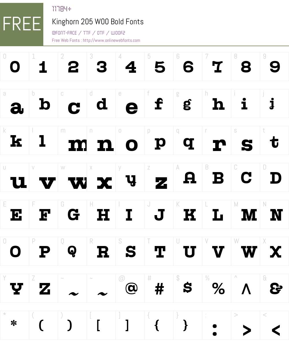 Kinghorn205W00-Bold Font Screenshots