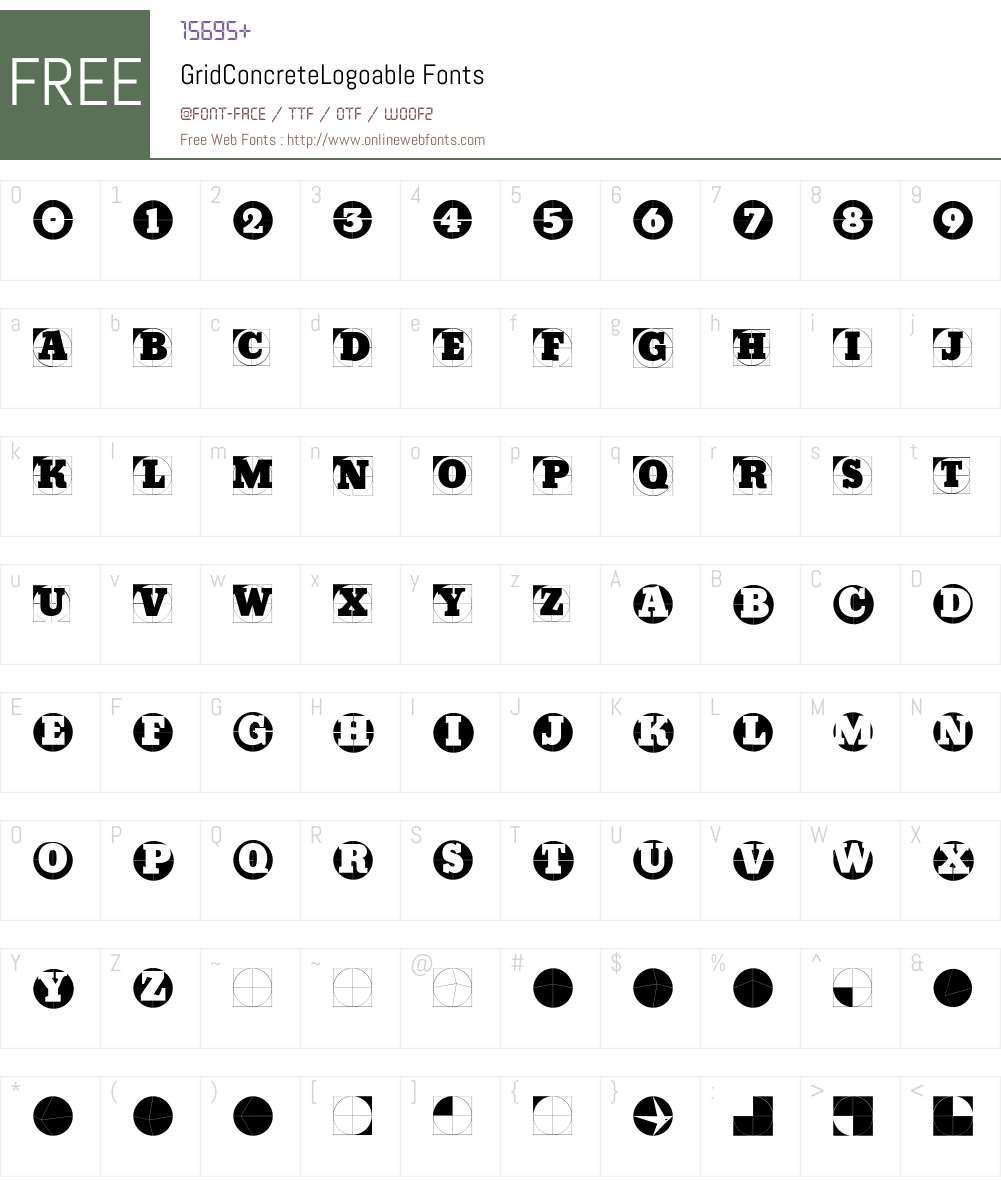 GridConcreteLogoable Font Screenshots