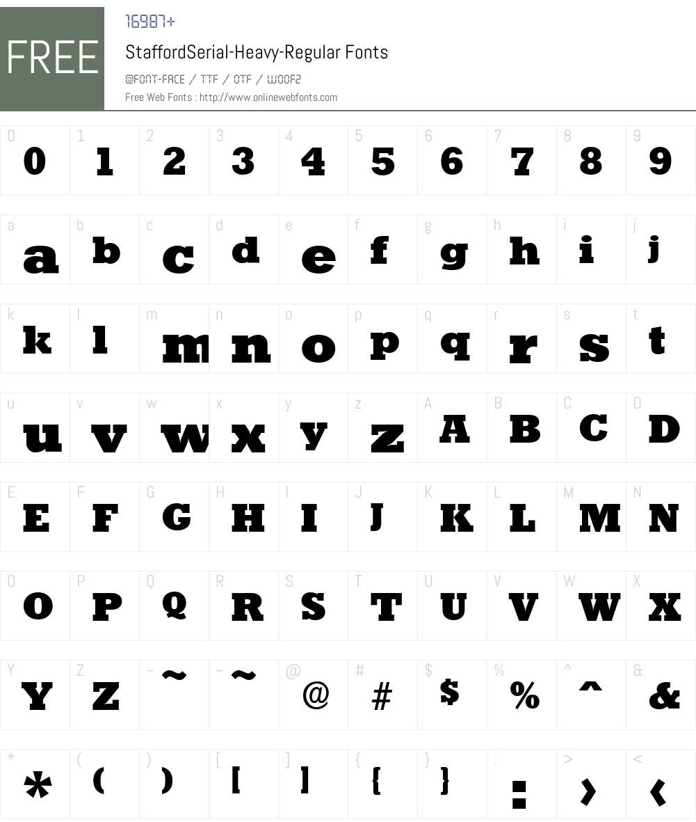 StaffordSerial-Heavy Font Screenshots
