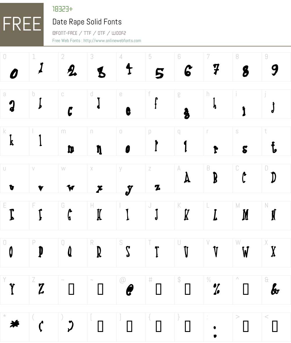 Date Rape Font Screenshots