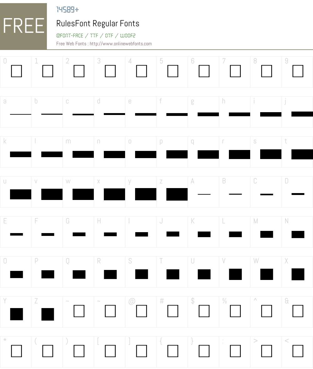 RulesFont Font Screenshots