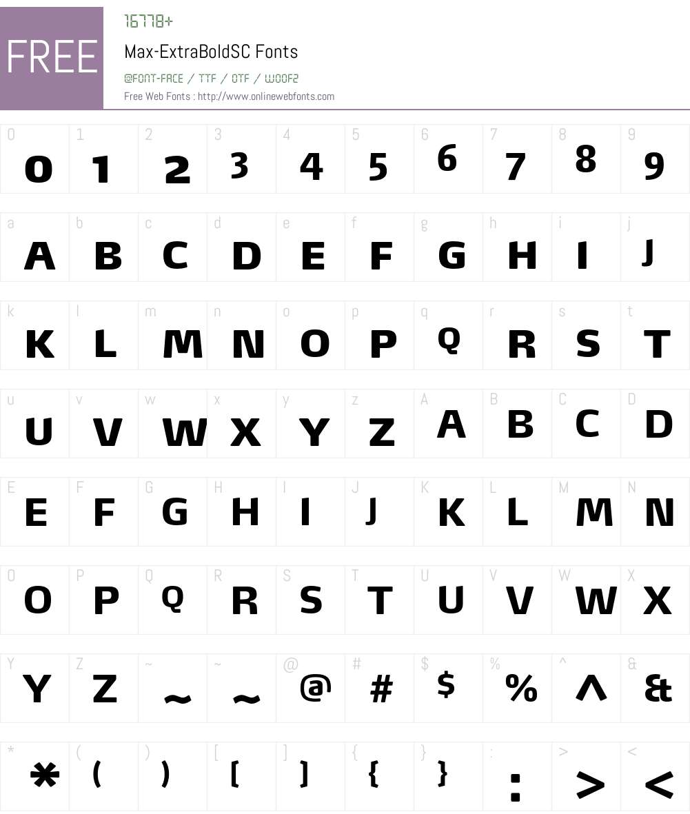 Max-ExtraBoldSC Font Screenshots