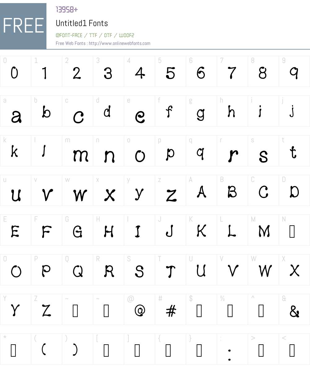 Untitled1 Font Screenshots