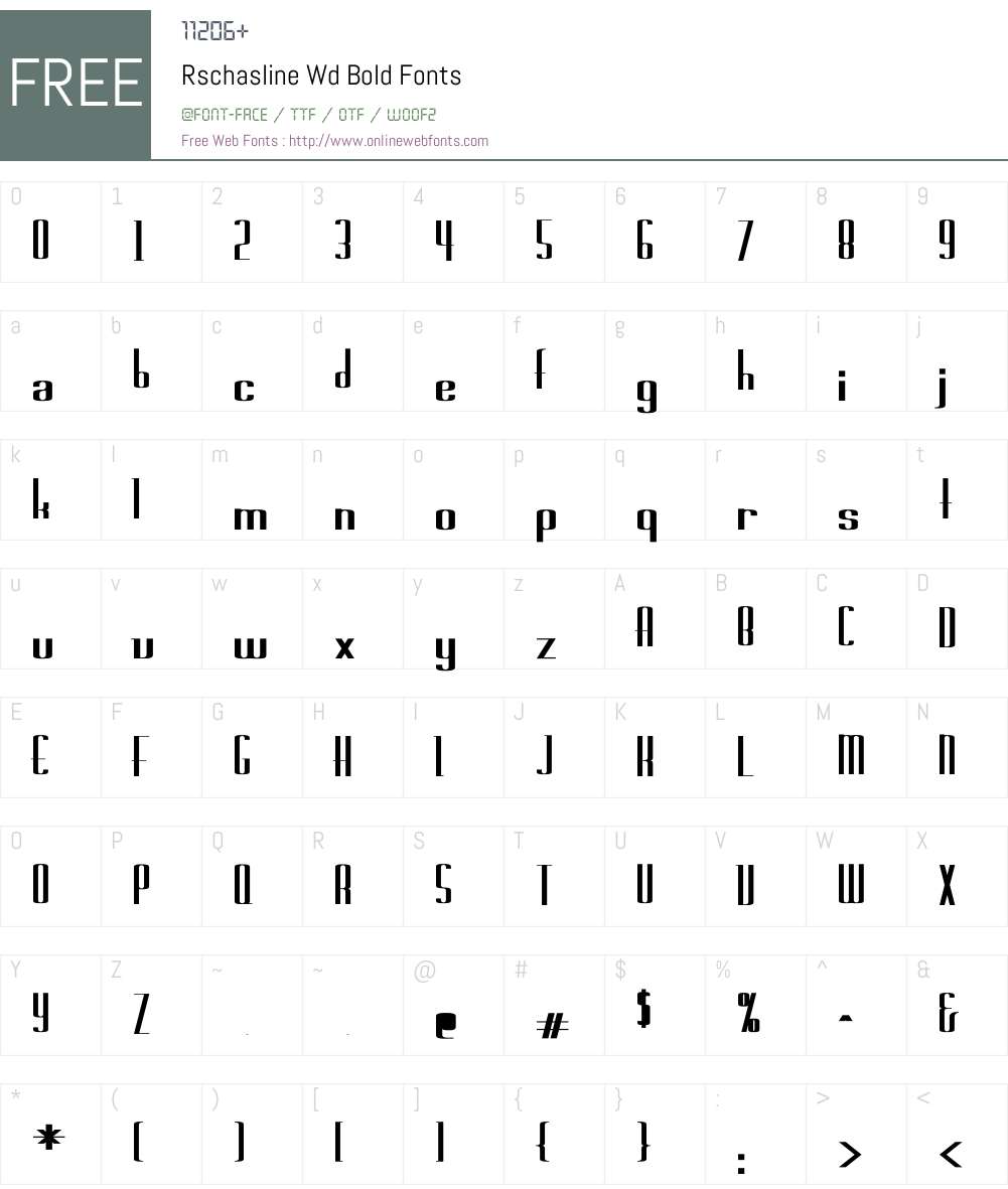 Rschasline Wd Bold Font Screenshots