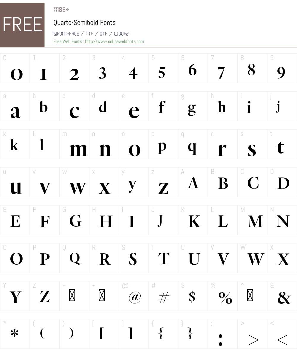 Quarto Semibold Font Screenshots