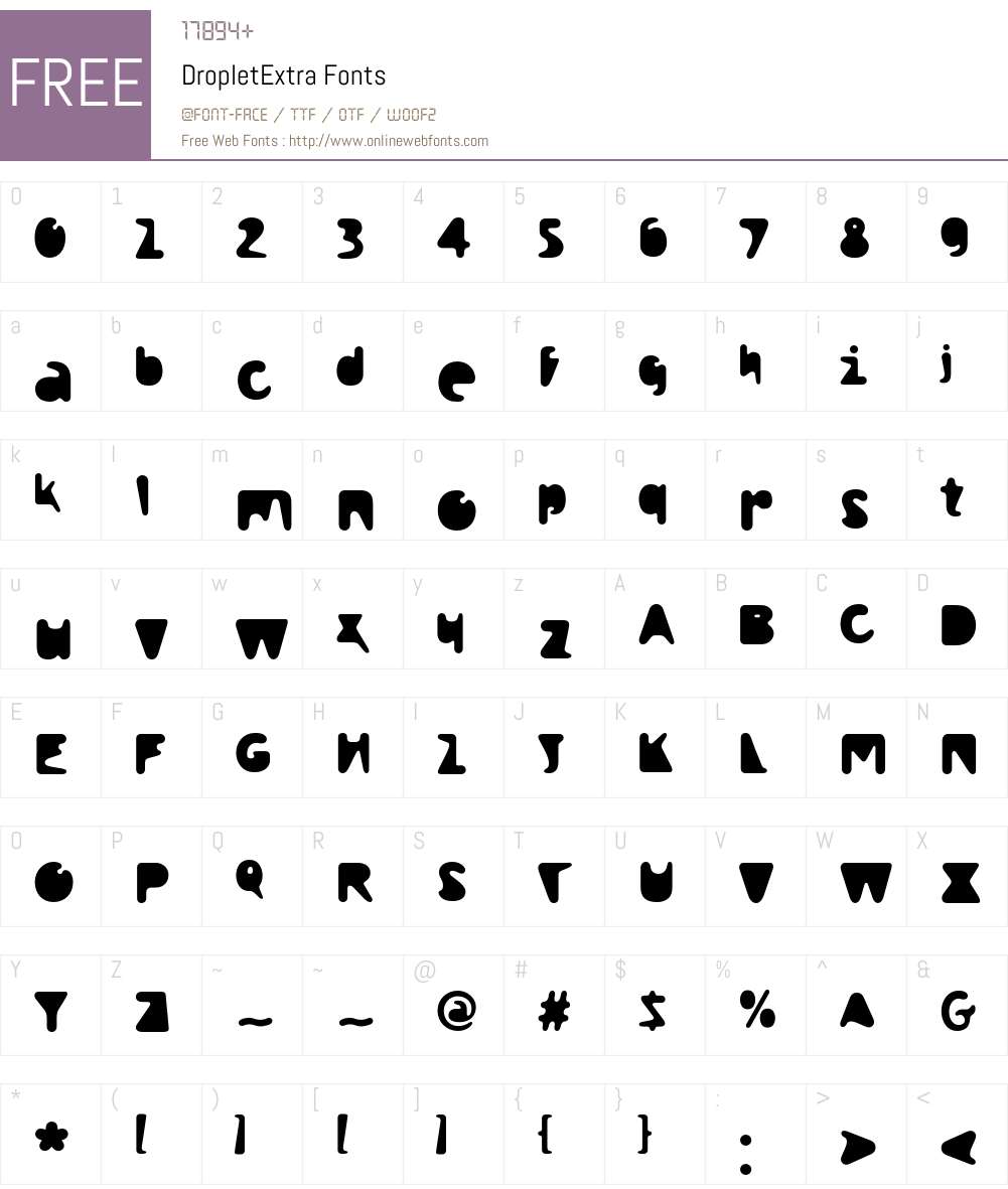Droplet Font Screenshots