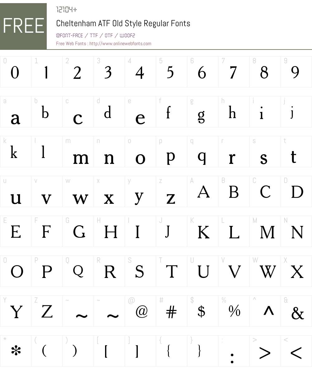 Cheltenham ATF Old Style BQ Font Screenshots