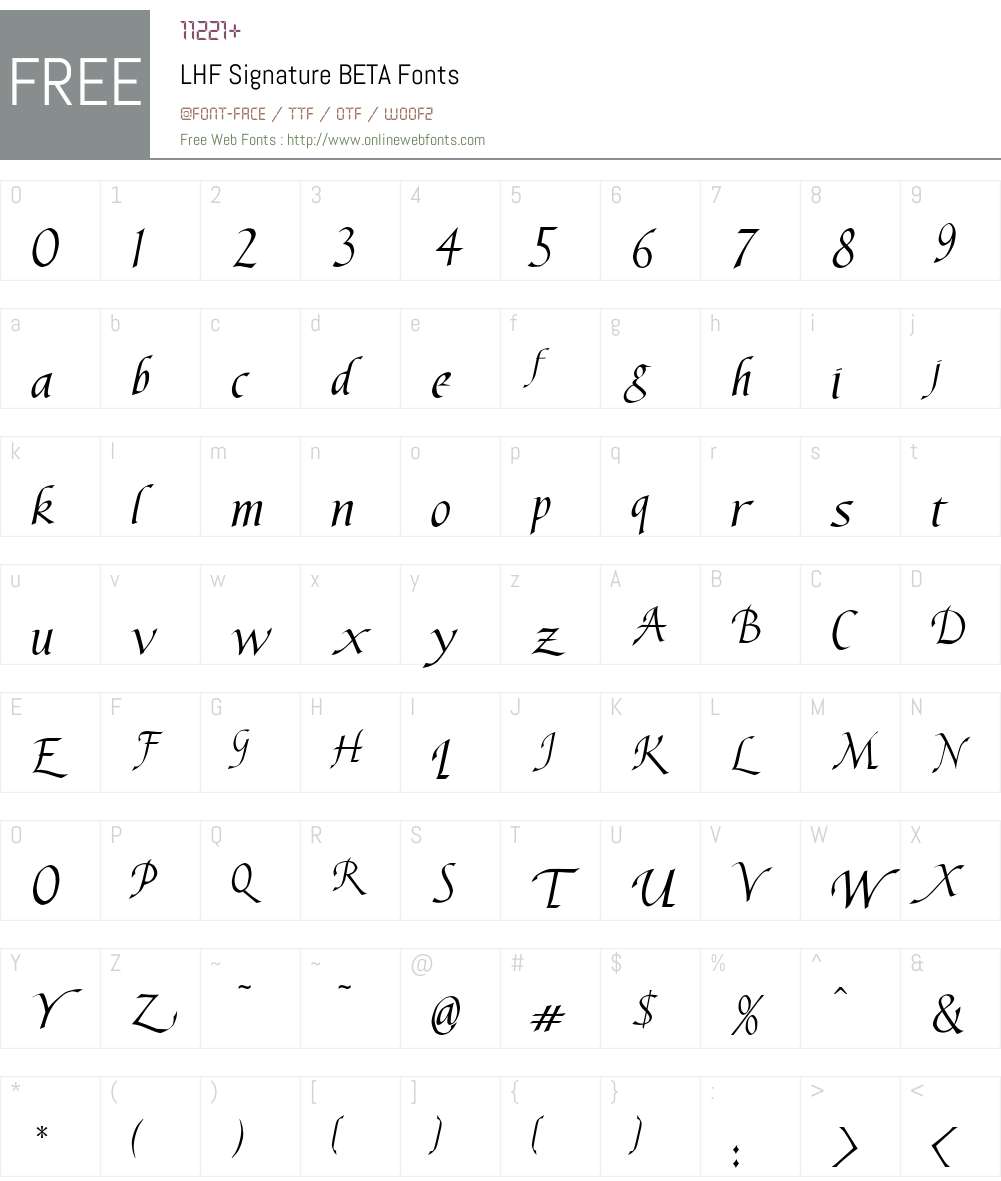 LHF Signature BETA Font Screenshots
