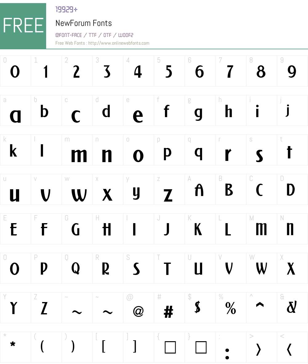 NewForum Font Screenshots