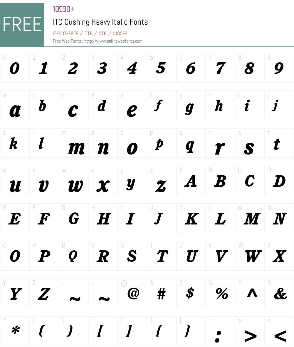 ITC Cushing Font Screenshots