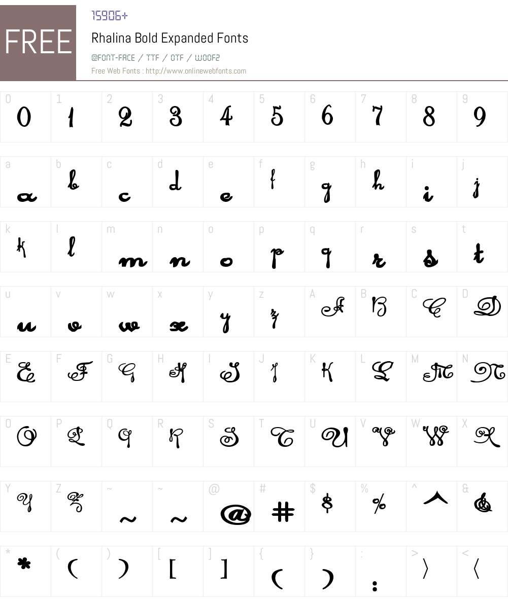 Rhalina Bold Expanded Font Screenshots