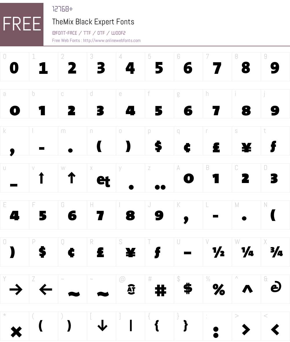 The Mix Black- Font Screenshots