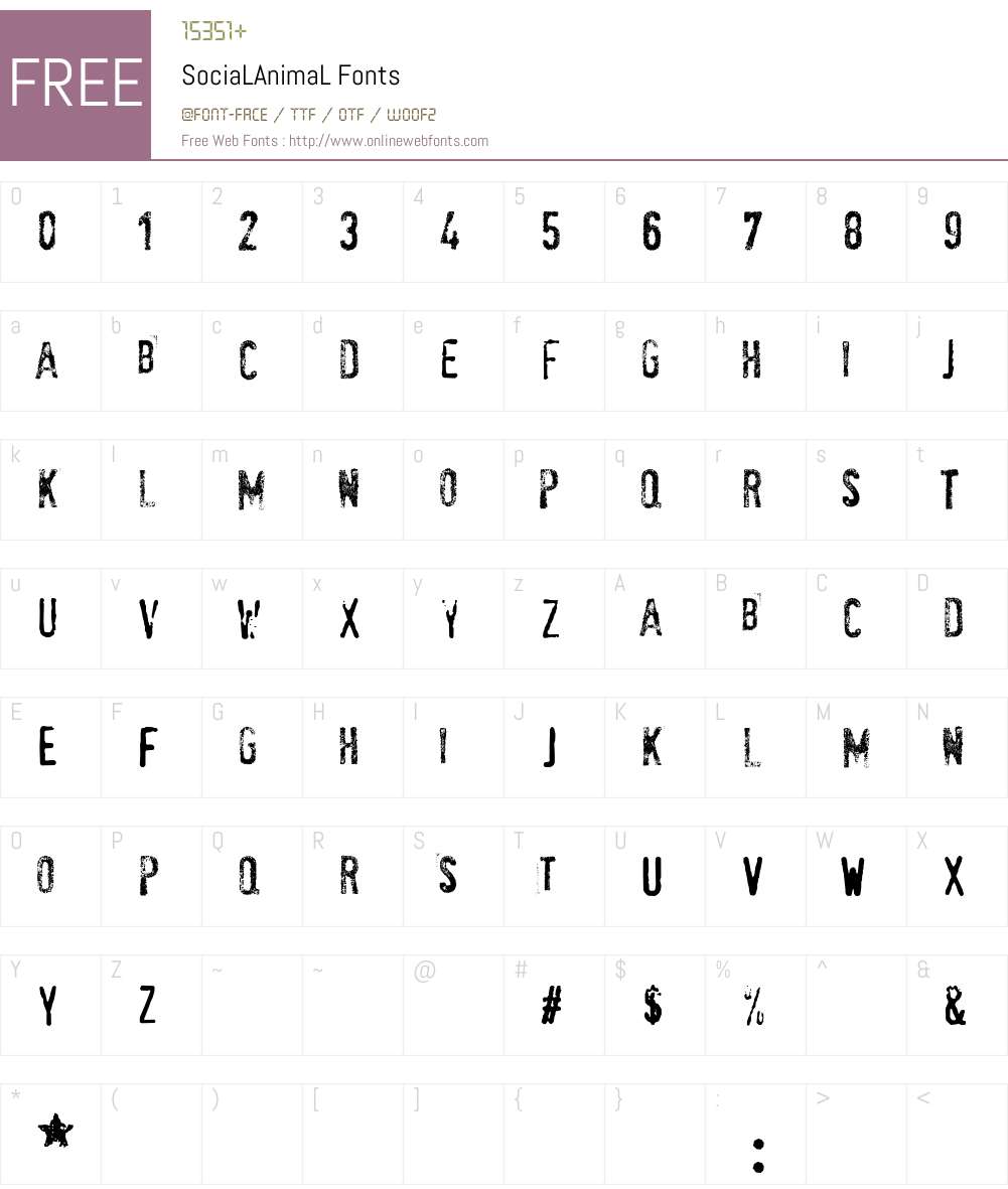 SociaLAnimaL Font Screenshots