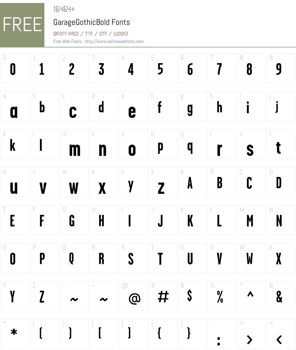 Garage Font Screenshots