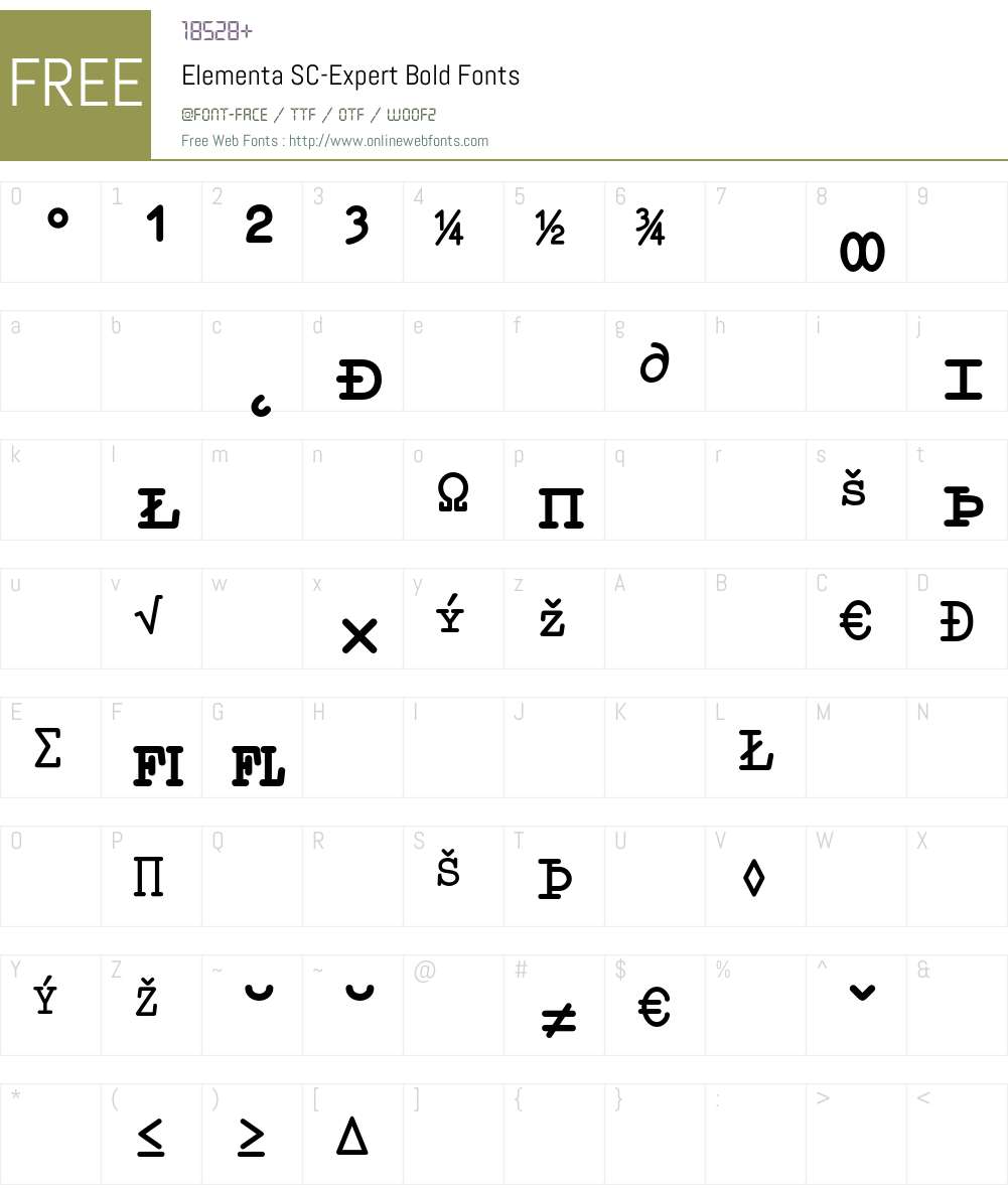 Elementa SC-Expert Font Screenshots