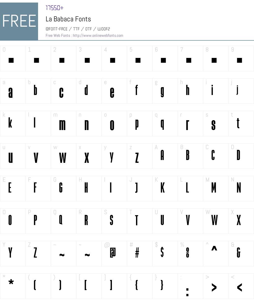La Babaca Font Screenshots