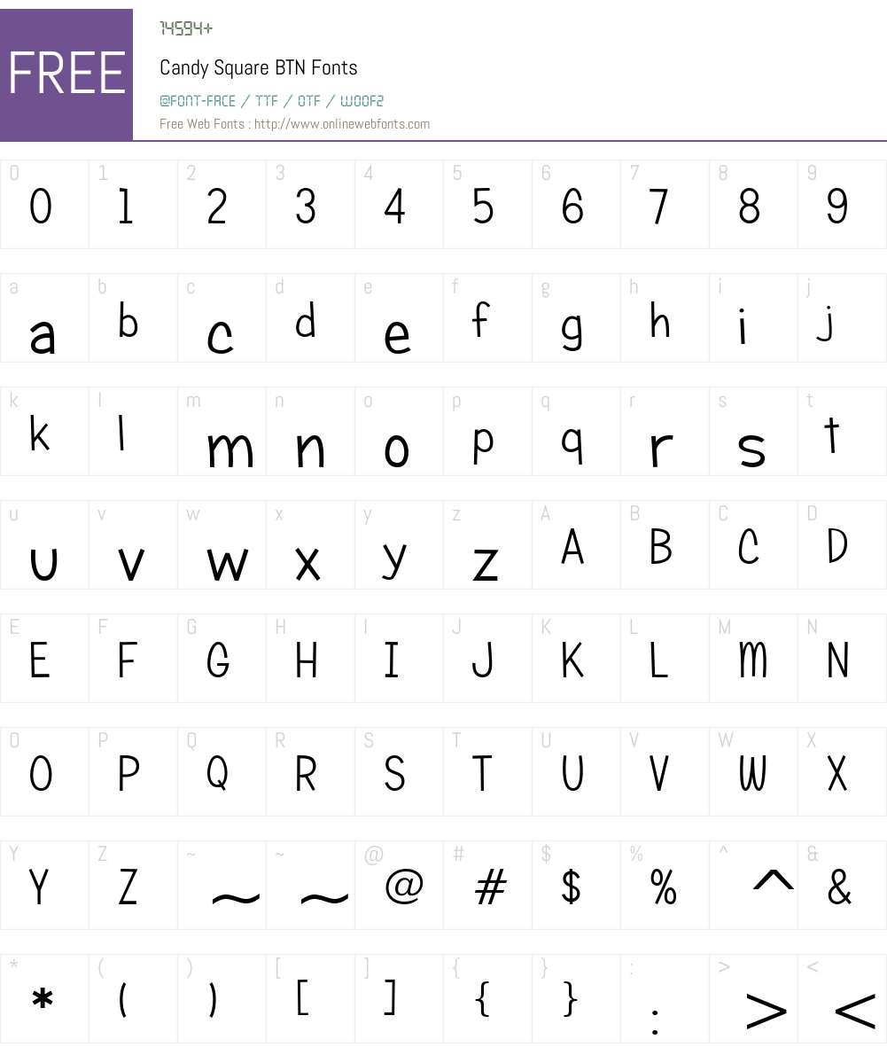 Candy Square BTN Font Screenshots