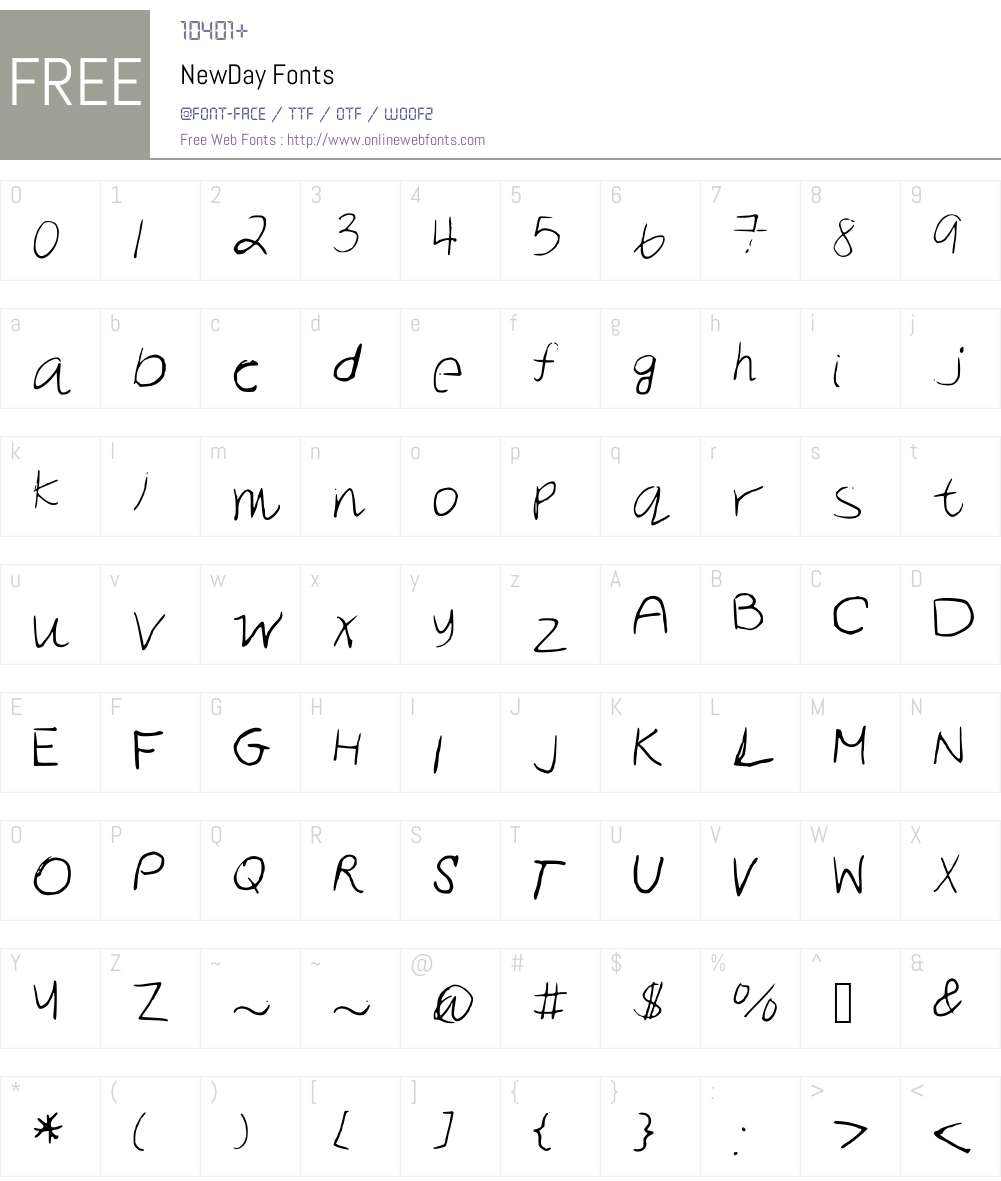 NewDay Font Screenshots