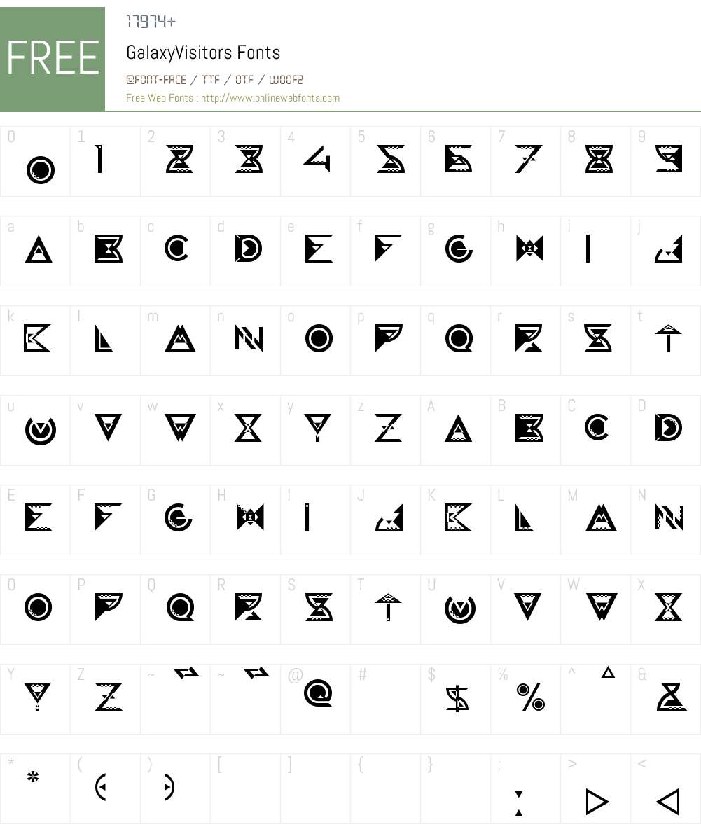 Galaxy Visitors Font Screenshots