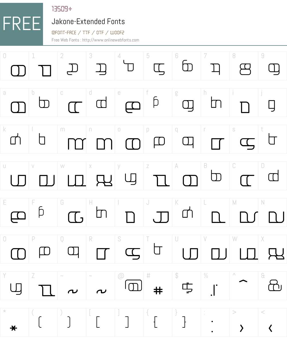 Jakone Font Screenshots