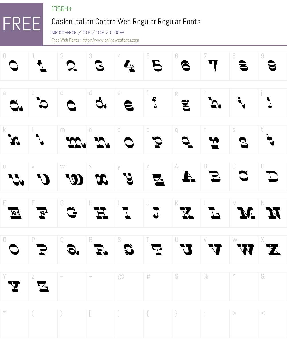 Caslon Italian Contra Web Regular Font Screenshots