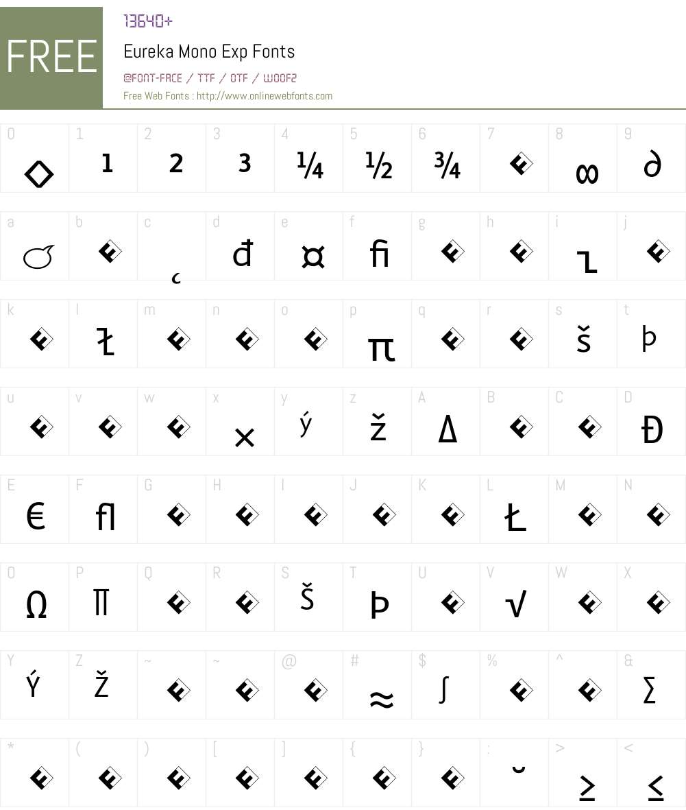 Eureka Mono Exp Font Screenshots