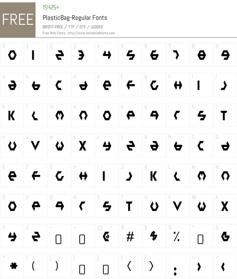 Plastic Bag Font Screenshots