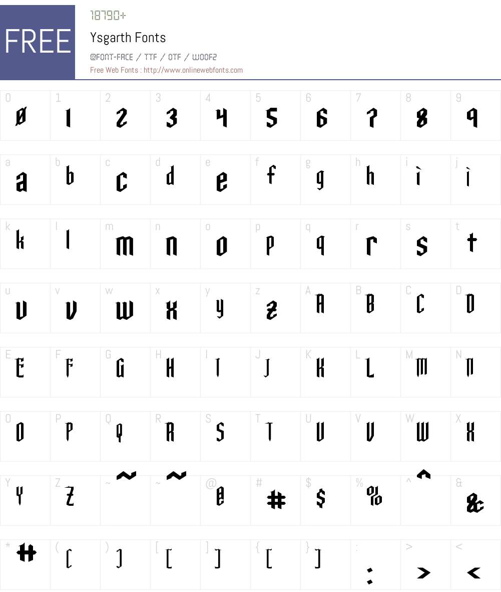Ysgarth Font Screenshots