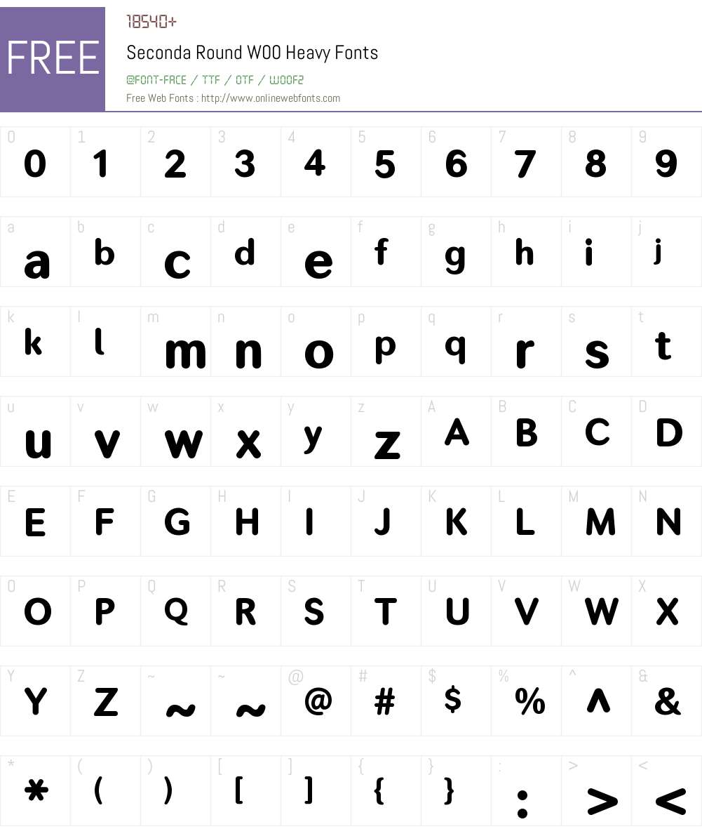 SecondaRoundW00-Heavy Font Screenshots