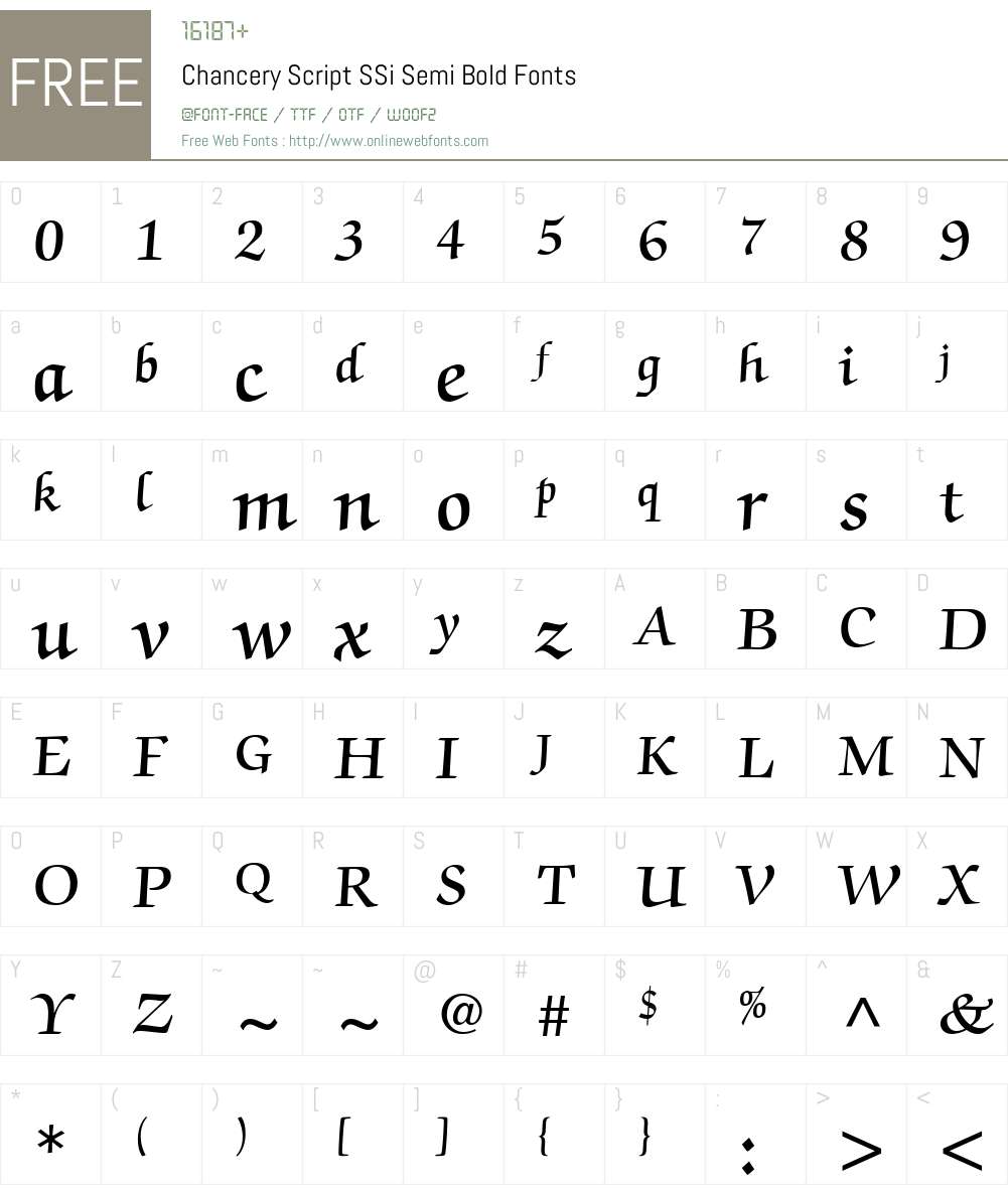 Chancery Script SSi Font Screenshots