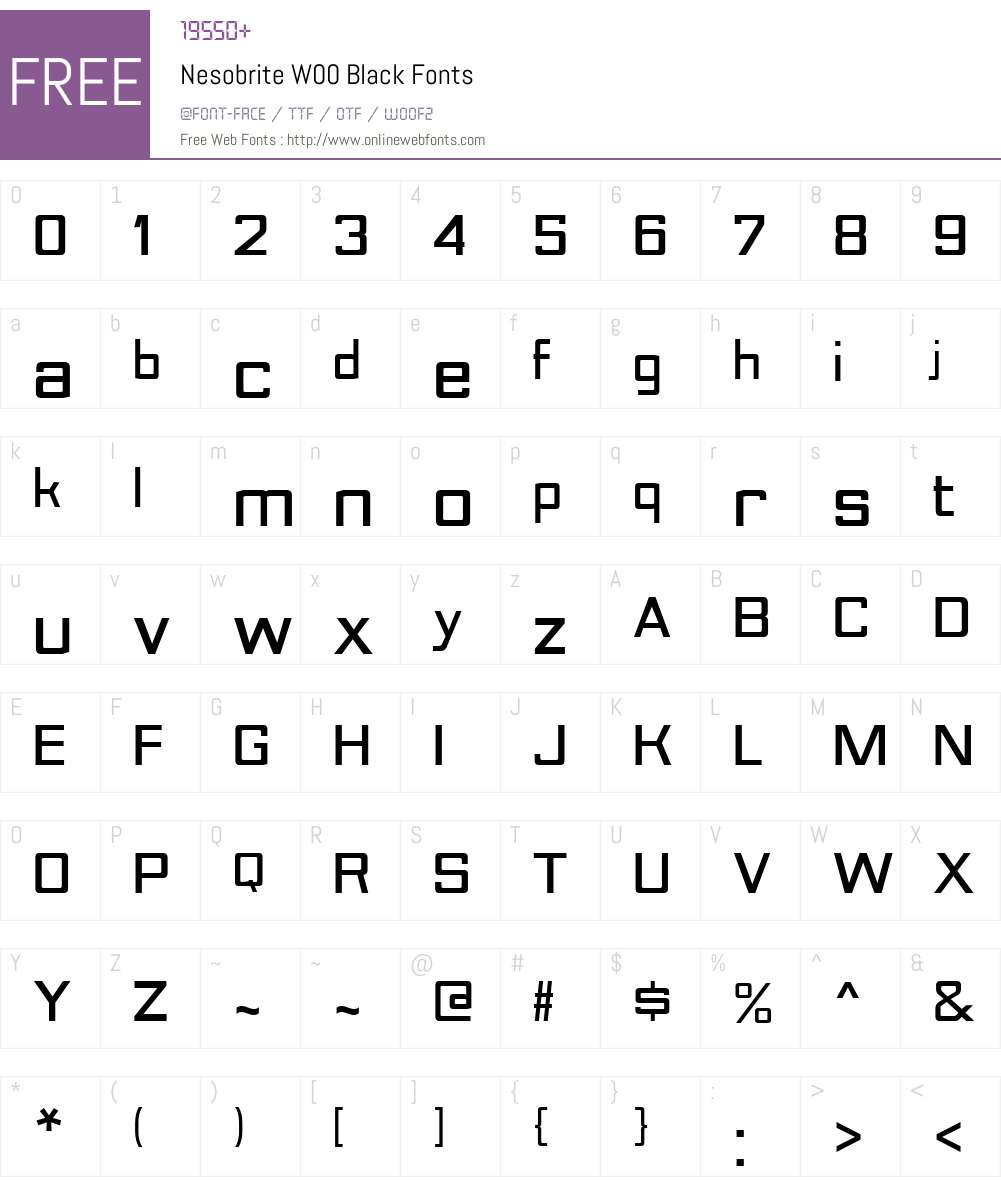 NesobriteW00-Black Font Screenshots