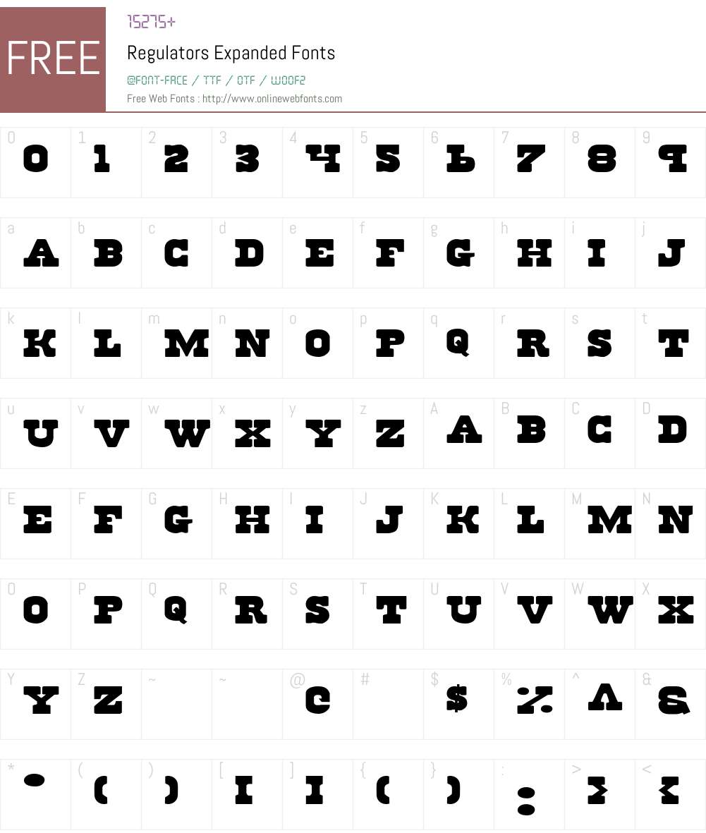 Regulators Expanded Font Screenshots