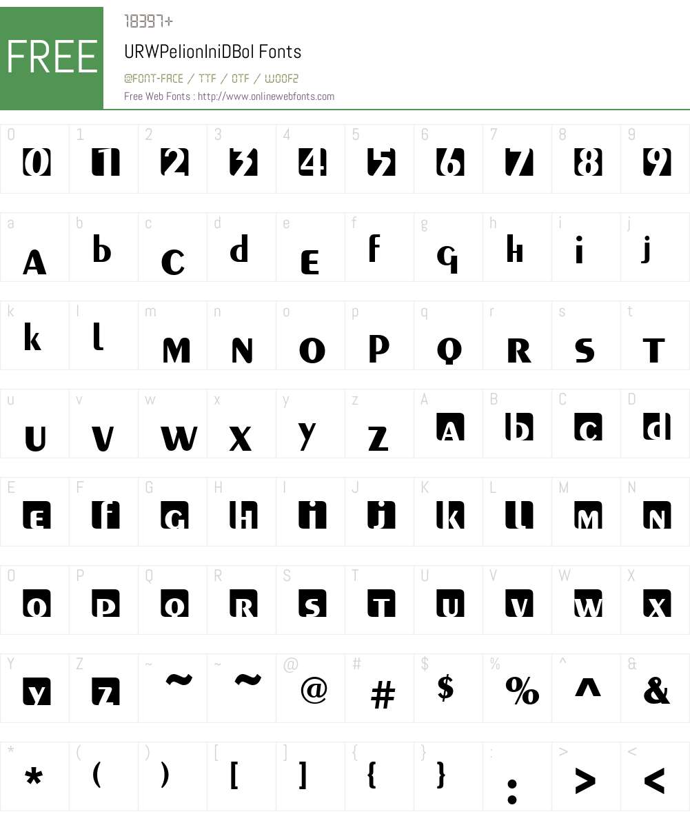 URWPelionIniDBol Font Screenshots