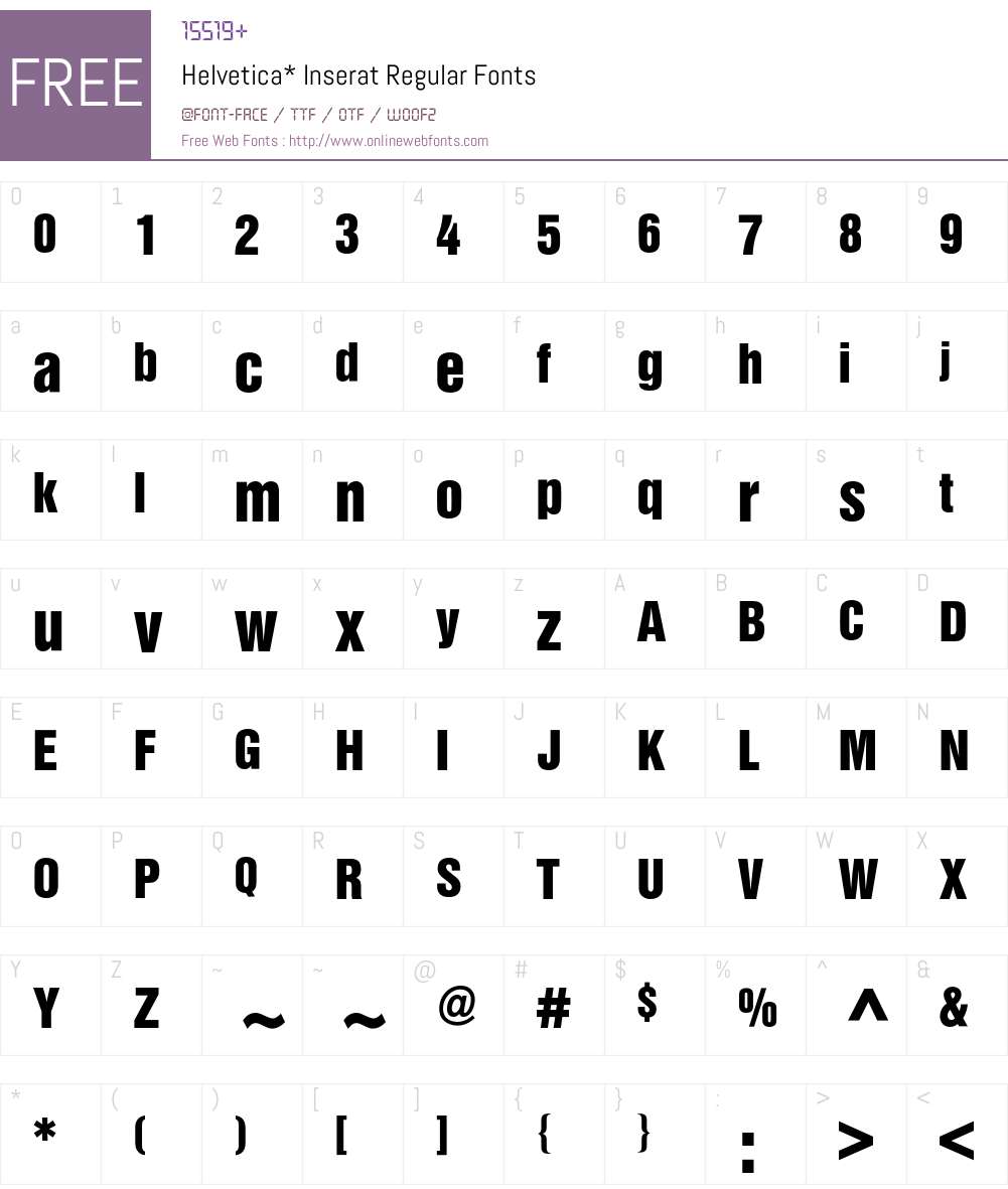 Helvetica Inserat BQ Font Screenshots