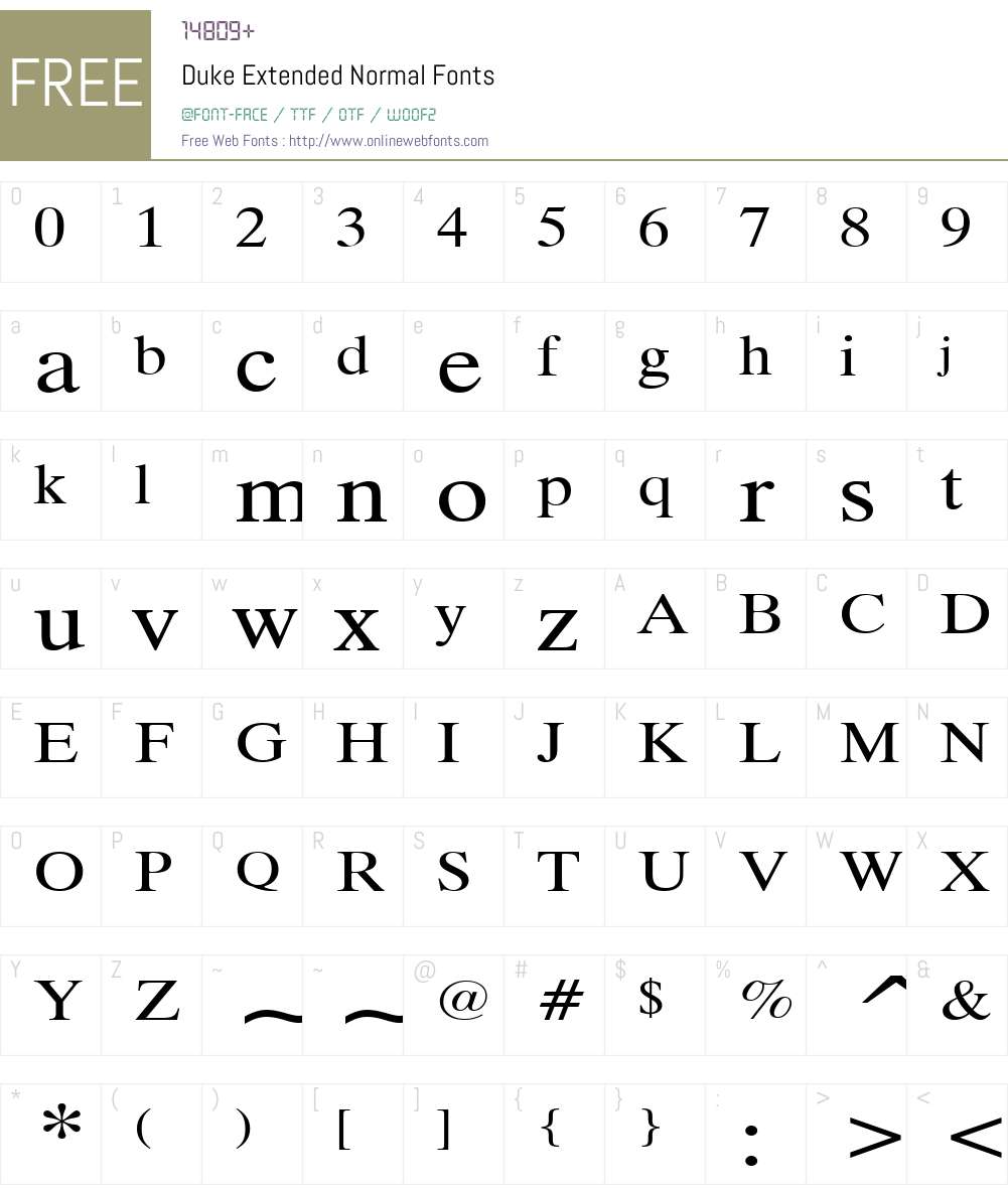Duke Extended Font Screenshots