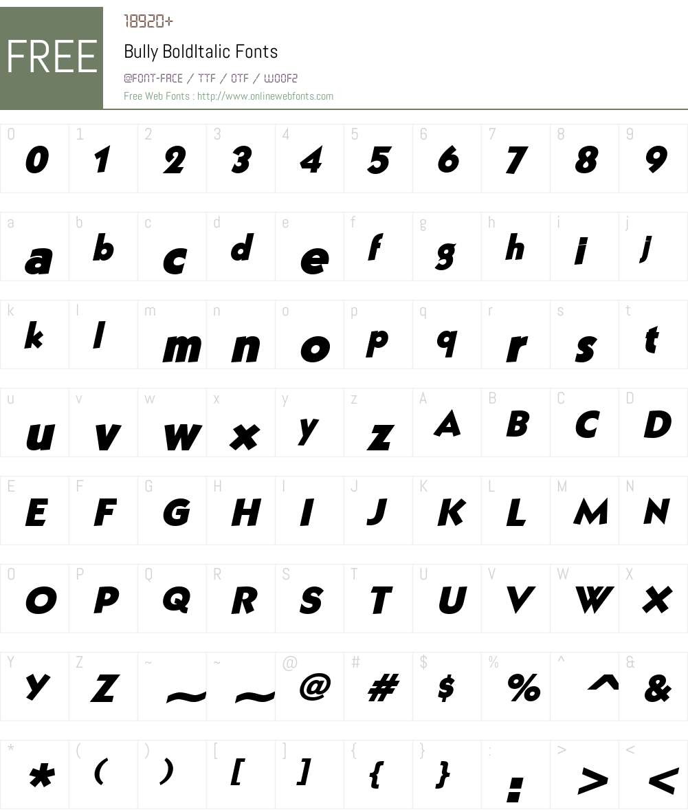 Bully Font Screenshots