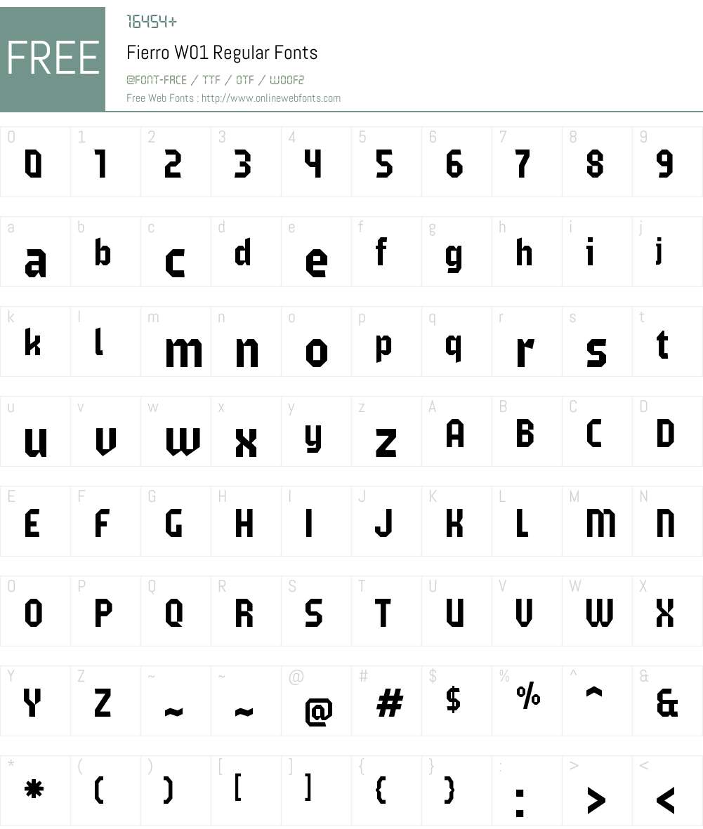 FierroW01-Regular Font Screenshots