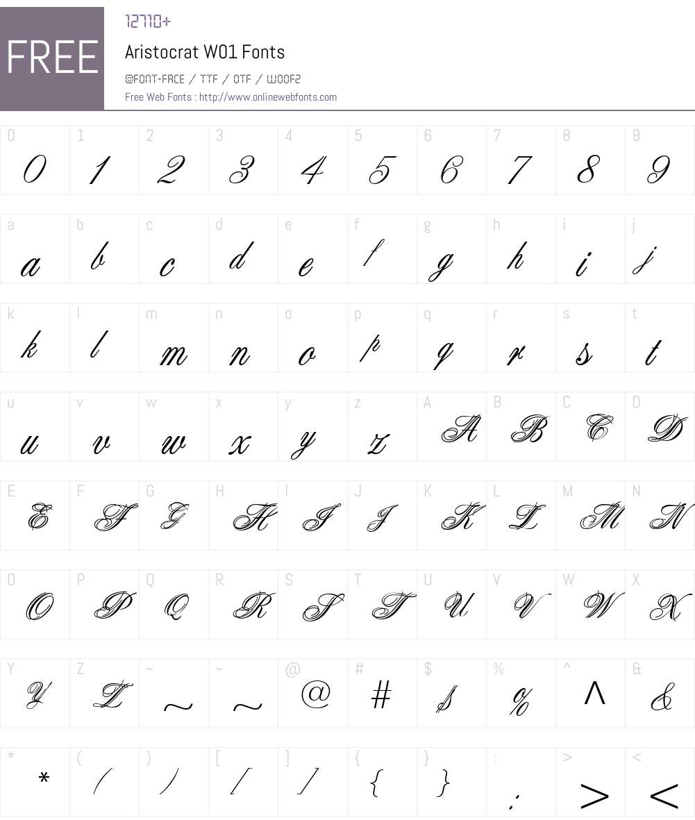 AristocratW01 Font Screenshots