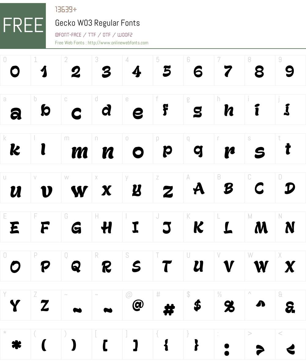 Gecko Font Screenshots