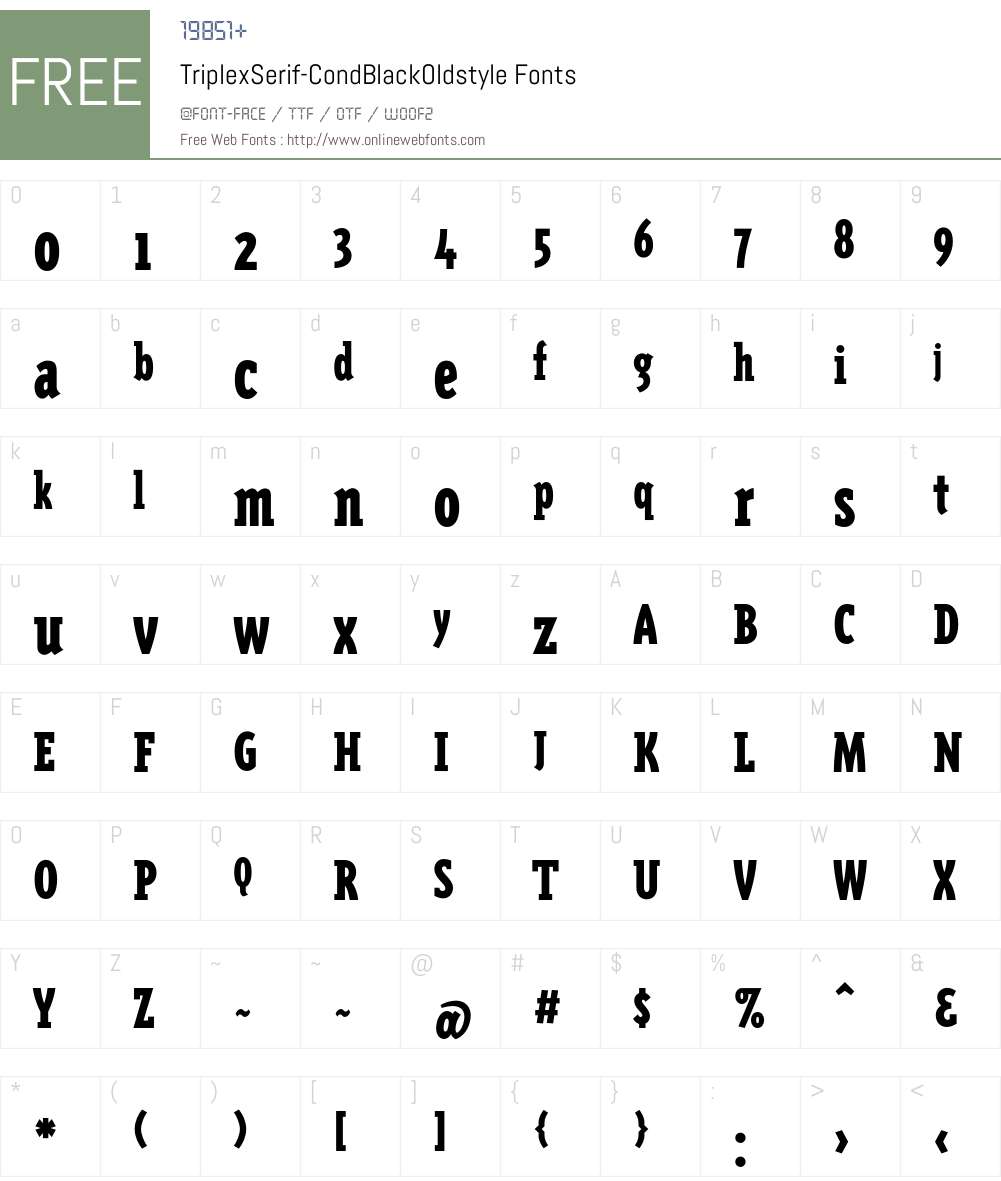 TriplexSerif Font Screenshots