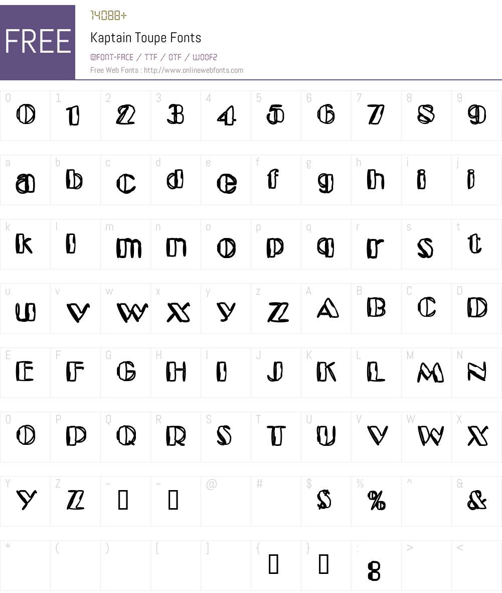 Kaptain Toupe Font Screenshots