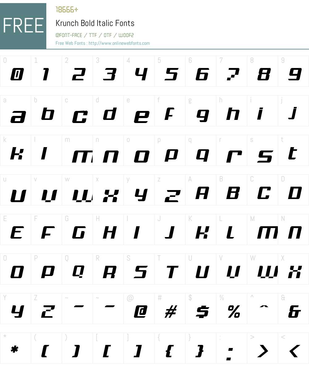 Krunch Font Screenshots