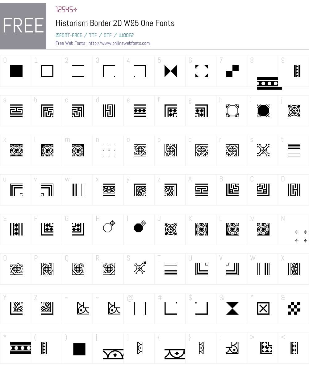 HistorismBorder2DW95-One Font Screenshots
