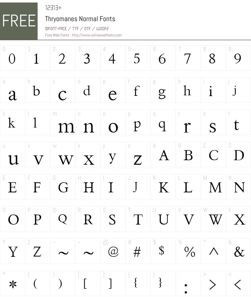 Thryomanes Font Screenshots