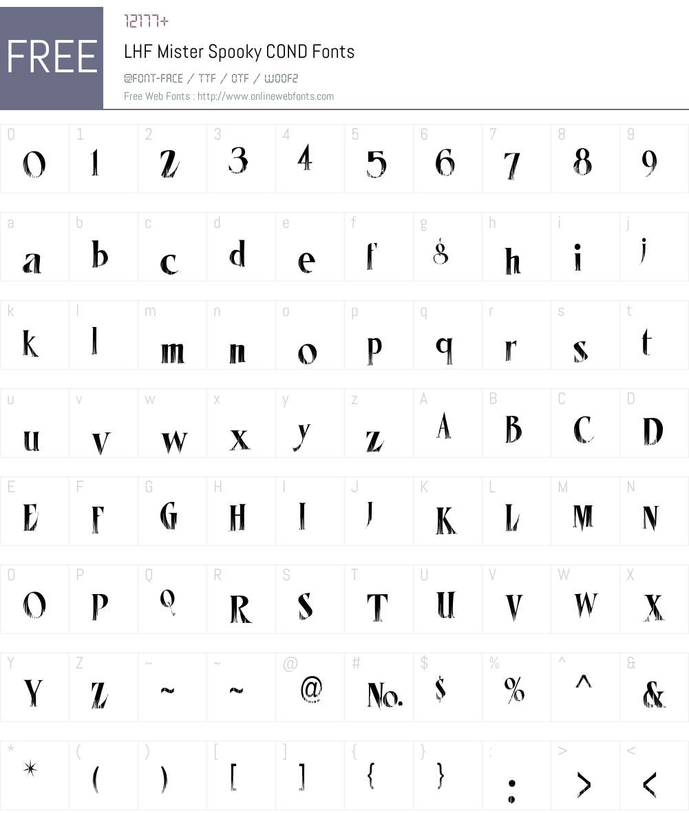 LHF Mister Spooky COND Font Screenshots